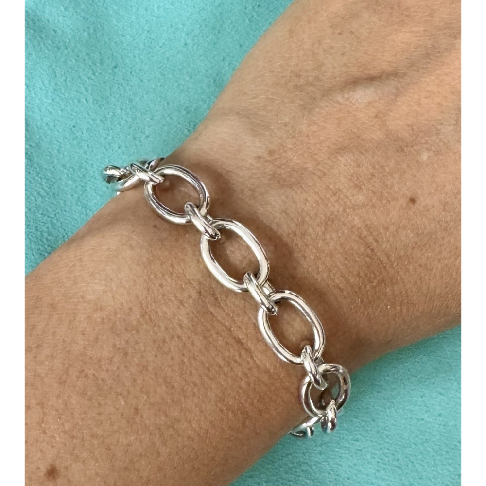 Tiffany & Co Italy 925 Sterling Oval Link 7.5” Clasp Ends - Picture 3 of 13